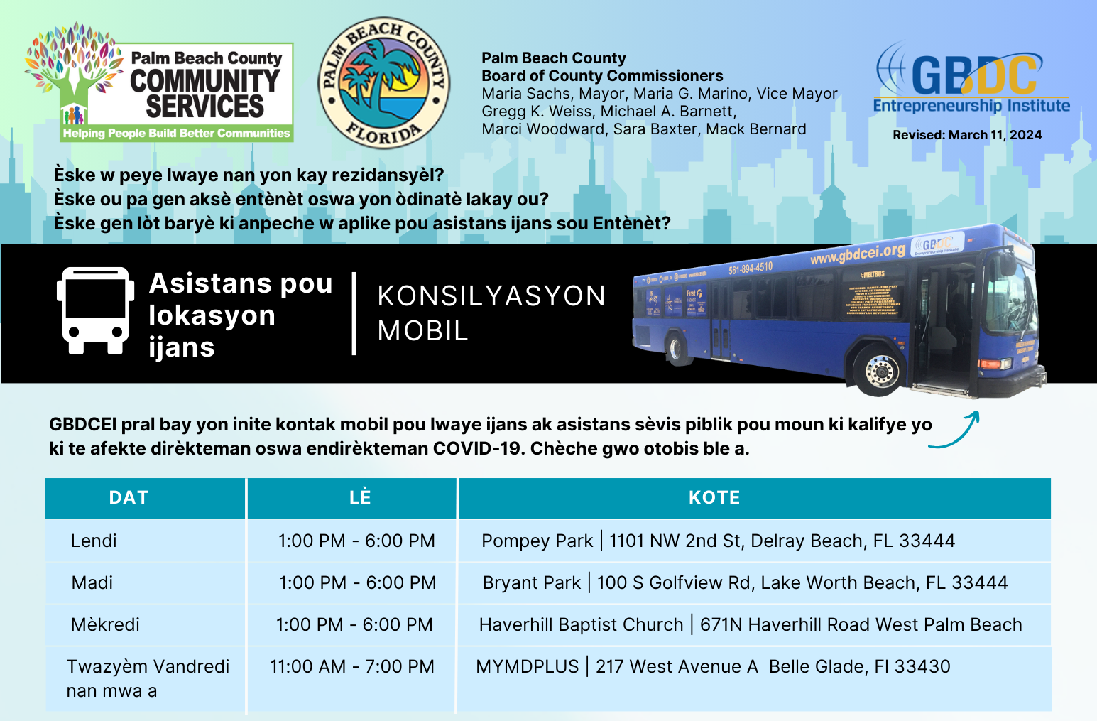 Medicaid Bus Schedule - Creole